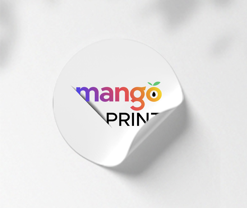 Autocollant rond – Mango Print